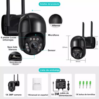 Foto 7 | Cámara de Seguridad BELUG color Negro Ultra HD Wifi Exterior Detección Humana