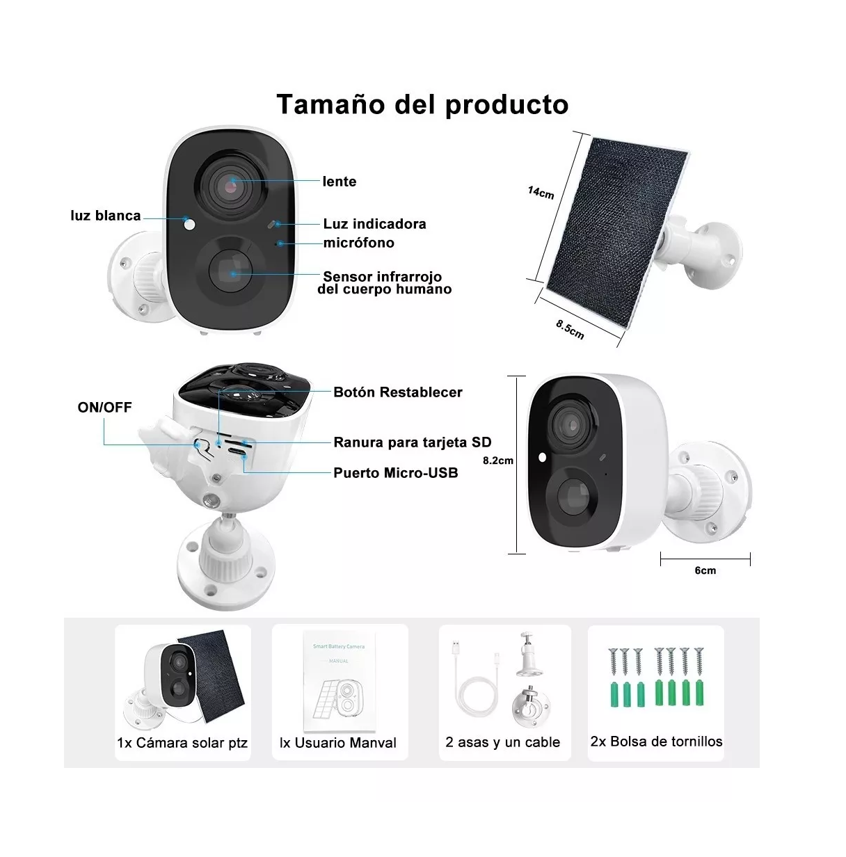 Foto 6 pulgar | Cámara de Seguridad Wifi Belug con Panel Solar