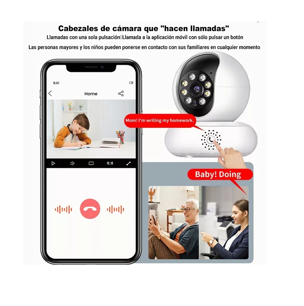 Foto 5 pulgar | Cámara de Seguridad Hd 5g Wifi Ptz Lab.G Llamada con una Tecla Blanco