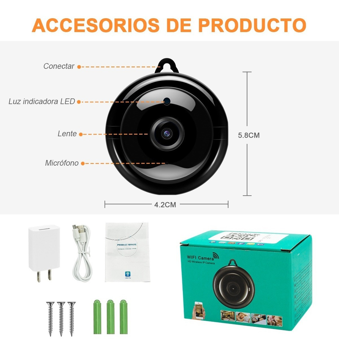 Foto 4 pulgar | Mini Cámara Ip Smart Wifi Visión Nocturna 2mp 720p