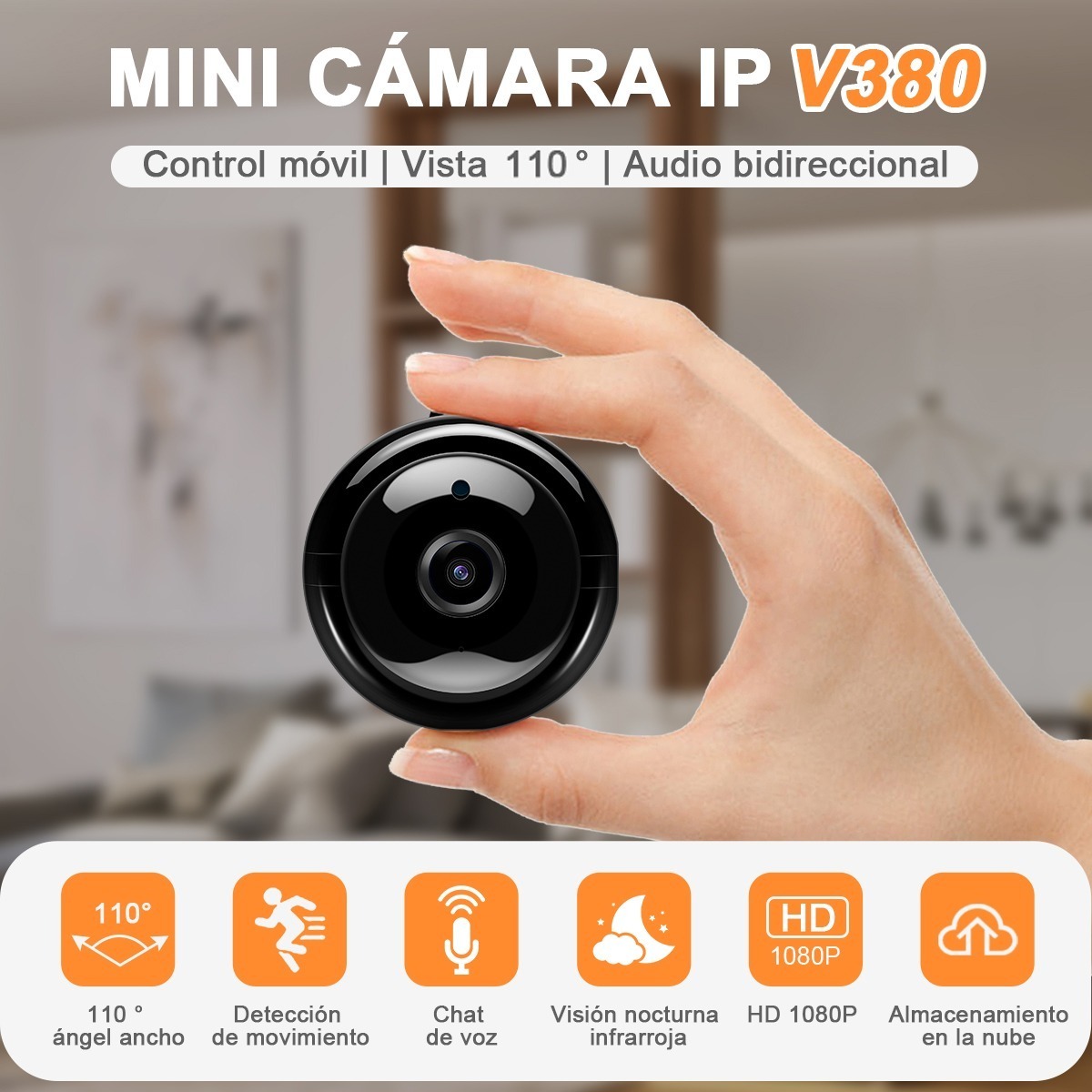 Foto 5 pulgar | Mini Cámara Ip Smart Wifi Visión Nocturna 2mp 720p