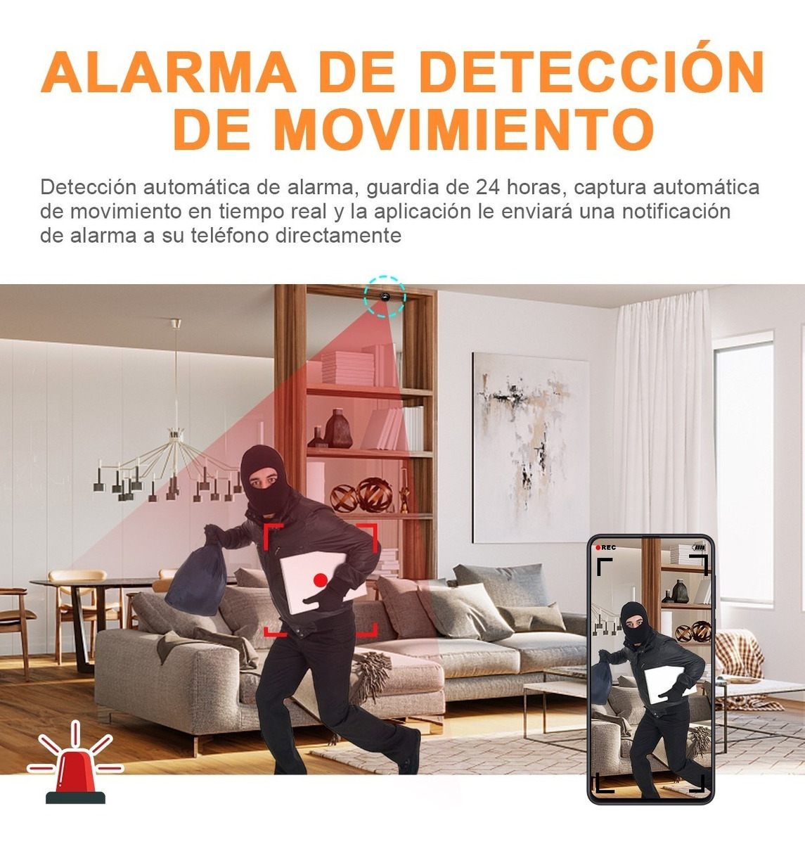Foto 5 | Mini Cámara Ip Smart Wifi Visión Nocturna 2mp 720p