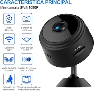 Foto 3 | Mini Cámara de Seguridad Kimhi Inalámbrica con Visión Nocturna Hd 1080p