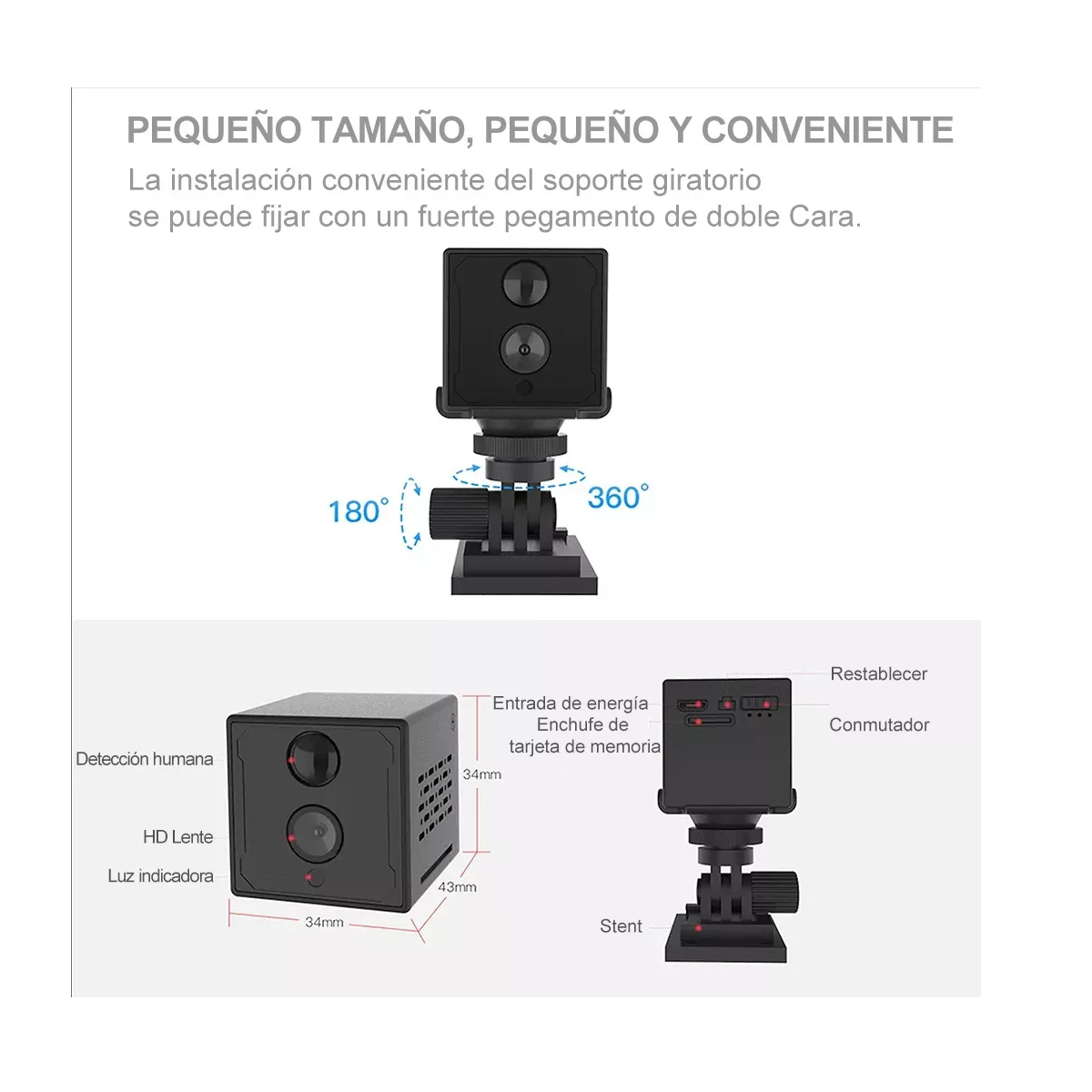 Foto 4 pulgar | Mini Cámara Espía Wifi Con Batería Recargable Eo Safe Imports  Esi-12635 Negro