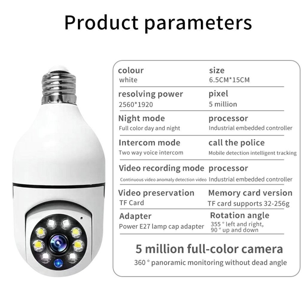 Foto 5 pulgar | Cámara De Seguridad Inalámbrica 1080p Hd Con Wifi Y Visión Nocturna - Venta Internacional.