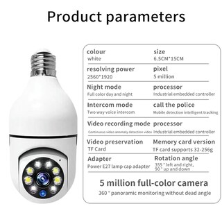 Foto 4 | Cámara De Seguridad Inalámbrica 1080p Hd Con Wifi Y Visión Nocturna - Venta Internacional.