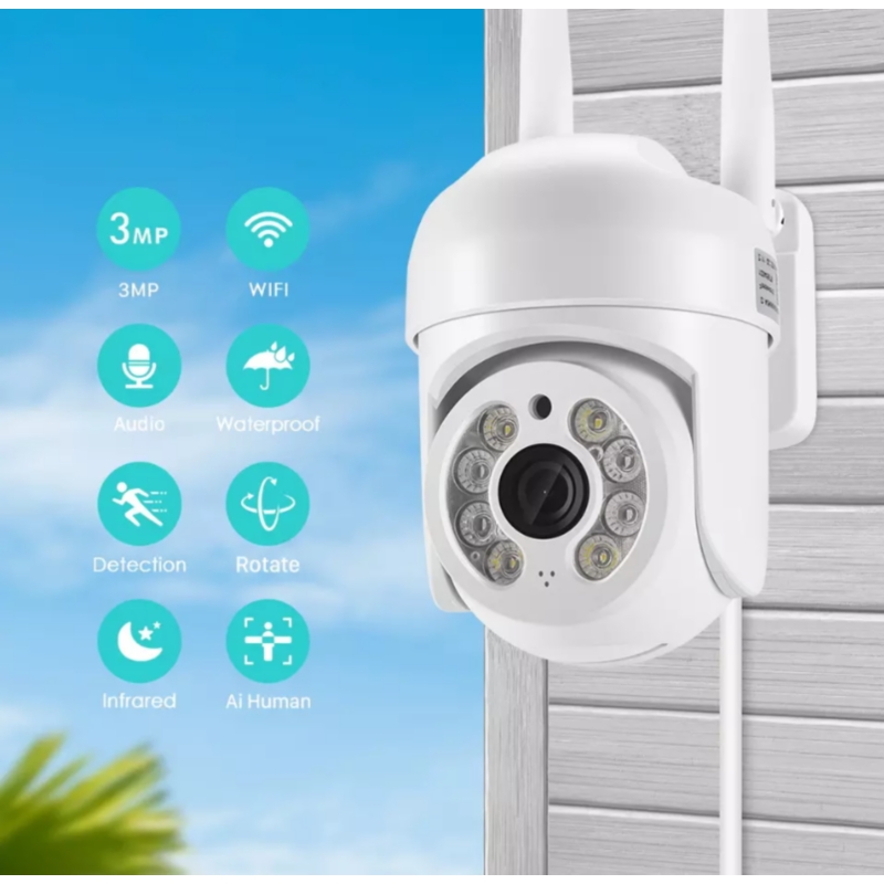 Cámara De Seguridad Impermeable Para Exteriores Smart Wifi 360 Fullhd - Venta Internacional.