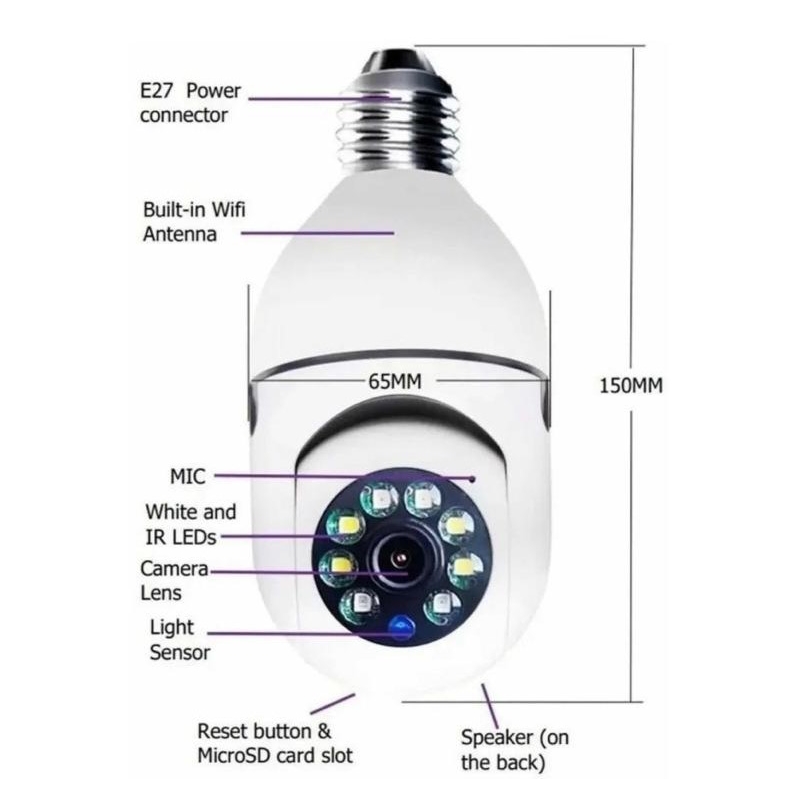 Foto 3 pulgar | Cámara de Seguridad con Wifi-Venta Internacional