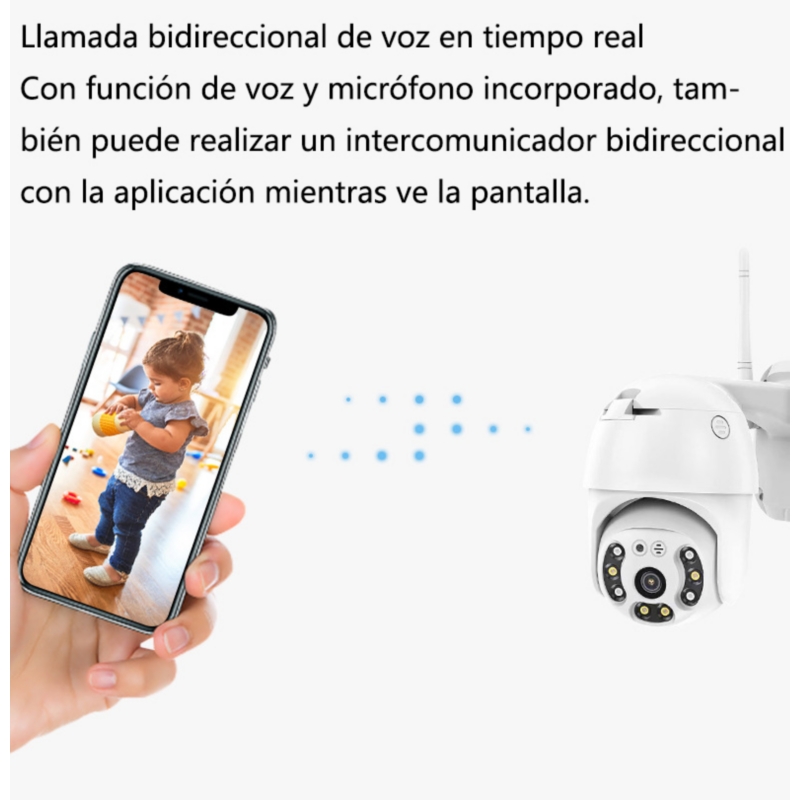 Foto 5 pulgar | Cámara De Seguridad Wifi Inalámbrica 1080p Hd Con Visión Nocturna - Venta Internacional.