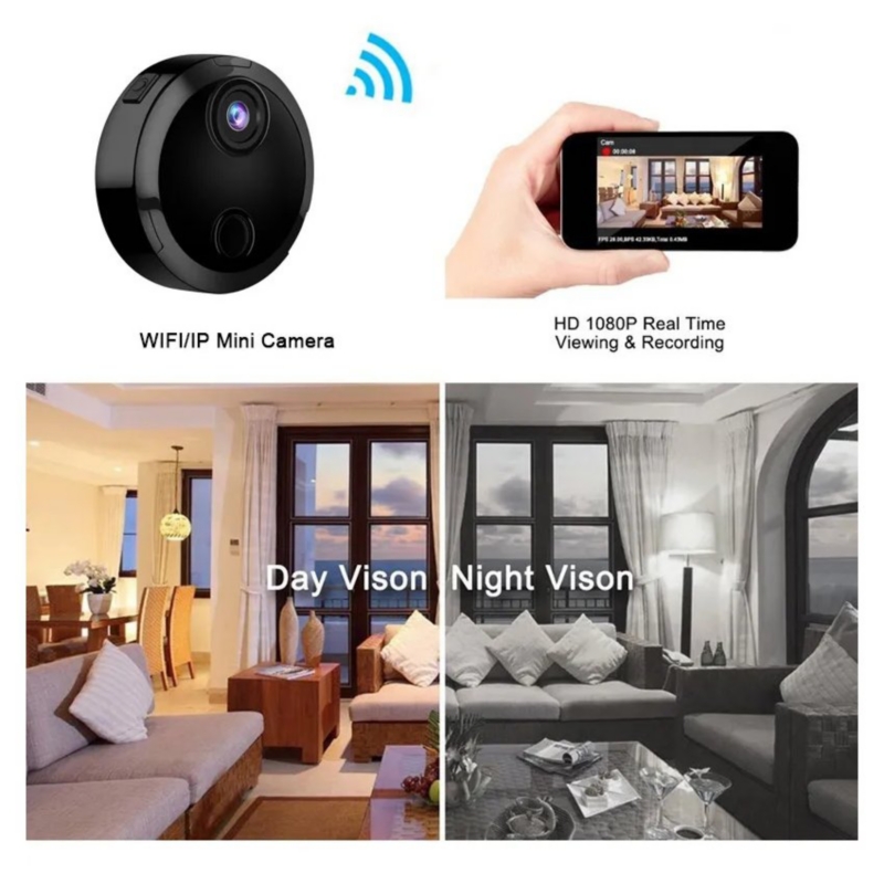 Foto 6 pulgar | Cámara De Seguridad Wifi 1080p Inalámbrica Para Interiores Con Visión Nocturna - Venta Internacional.