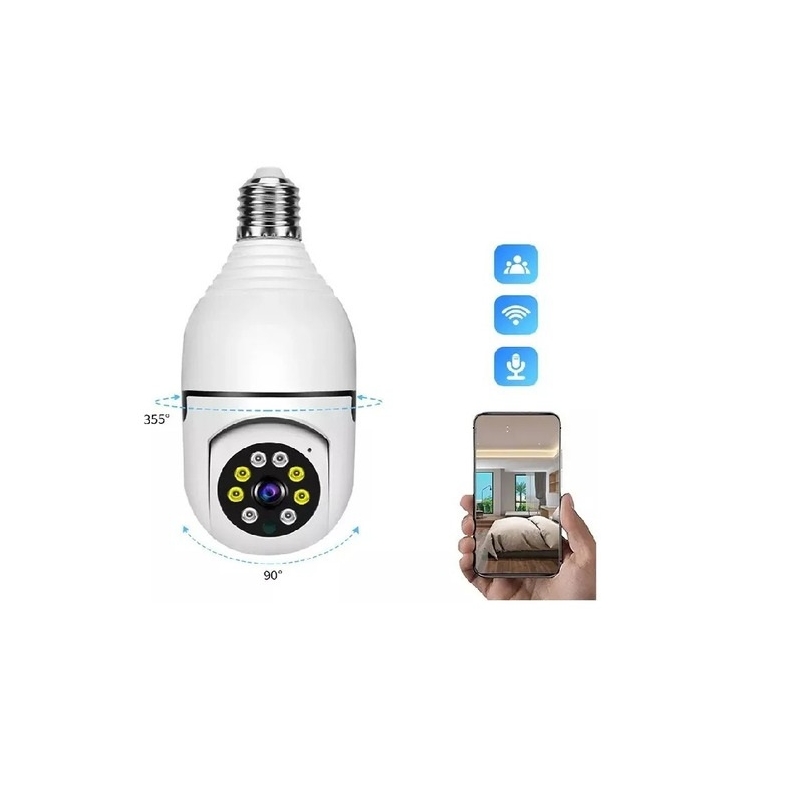 Bombilla Led Para Cámara Ip, Wifi Hd De 360° Con Audio Bidireccional Y Detección De Movimiento - Venta Internacional.