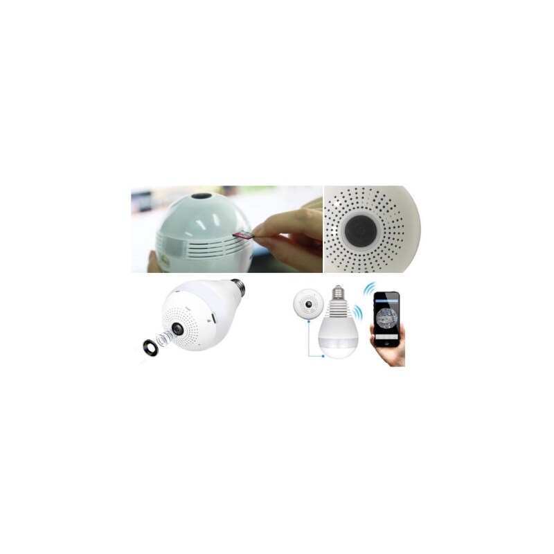 Cámara De Seguridad Wifi Full Hd Con Vista De 360° Con Ampolleta - Sc - Venta Internacional. $2,163