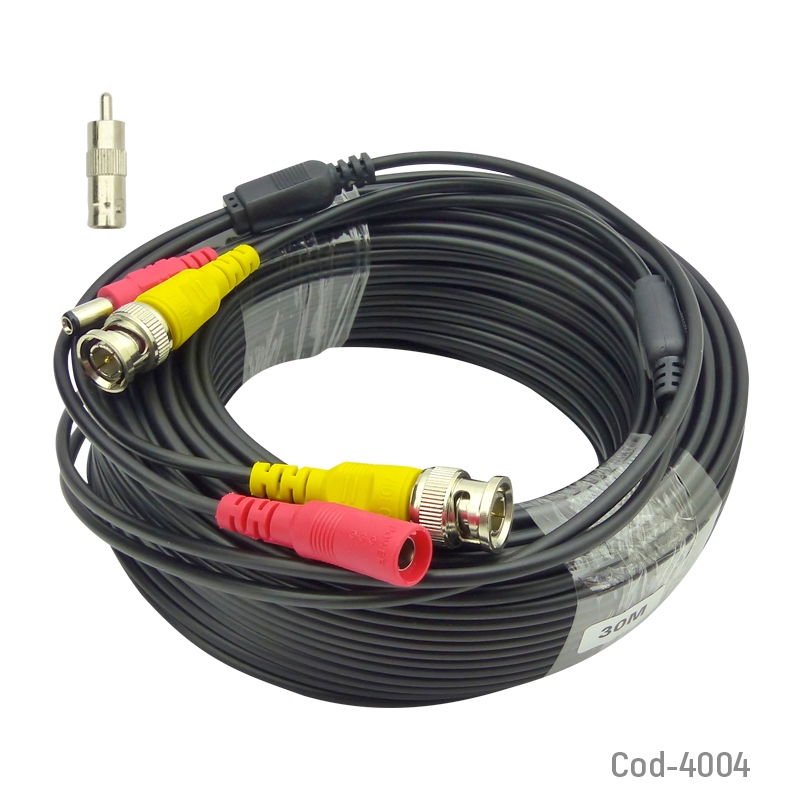 Cable Bnc + Dc Para Cámara De Vigilancia De 30 M - Venta Internacional.