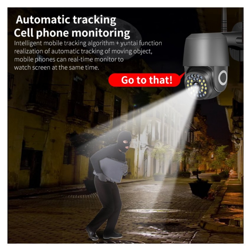 Foto 6 | Cámara De Seguridad Exterior Wifi 1080p Hd Con Visión Nocturna - Venta Internacional.