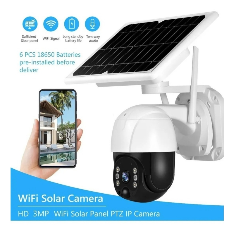 Foto 3 pulgar | Cámara De Seguridad Exterior Wifi Hd 1080p Solar Ip Con Batería - Venta Internacional.
