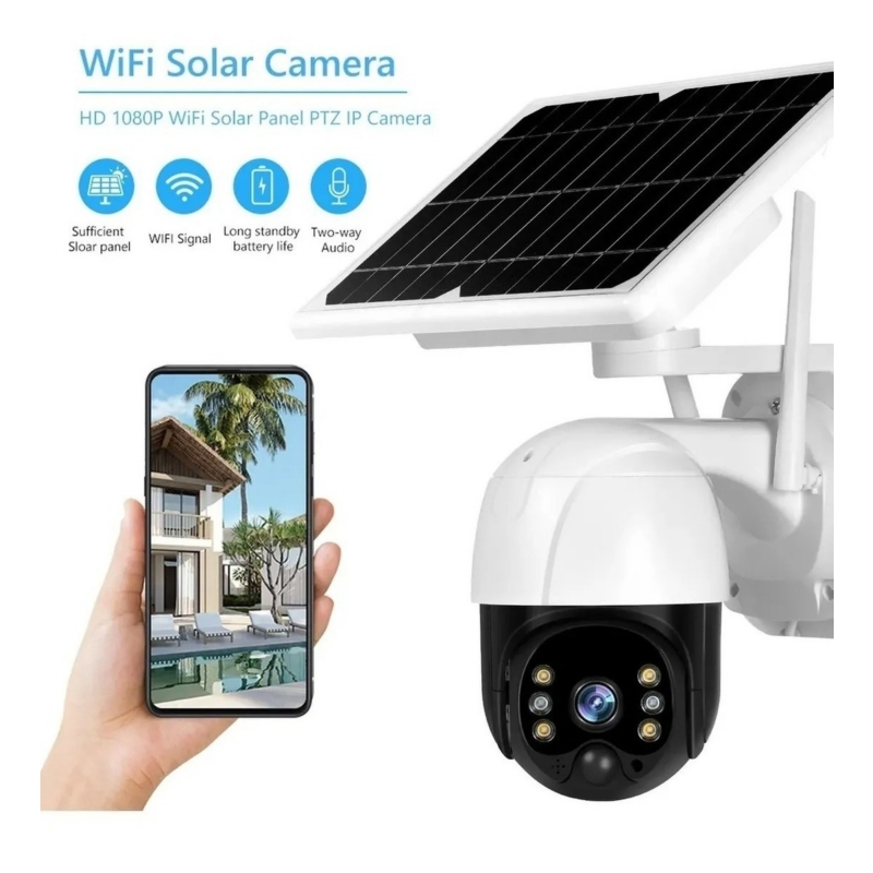 Foto 7 pulgar | Cámara De Seguridad Exterior Wifi Hd 1080p Solar Ip Con Batería - Venta Internacional.