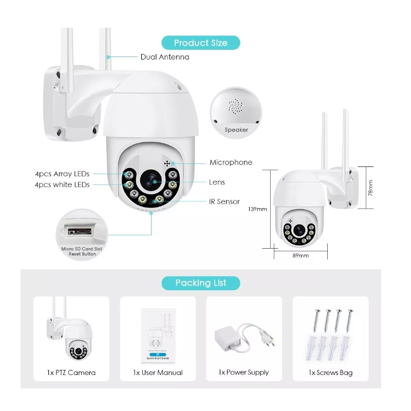 Foto 3 pulgar | Cámara De Seguridad Hisee Se Wifi Ip66 Outdoor Waterproof - Venta Internacional.