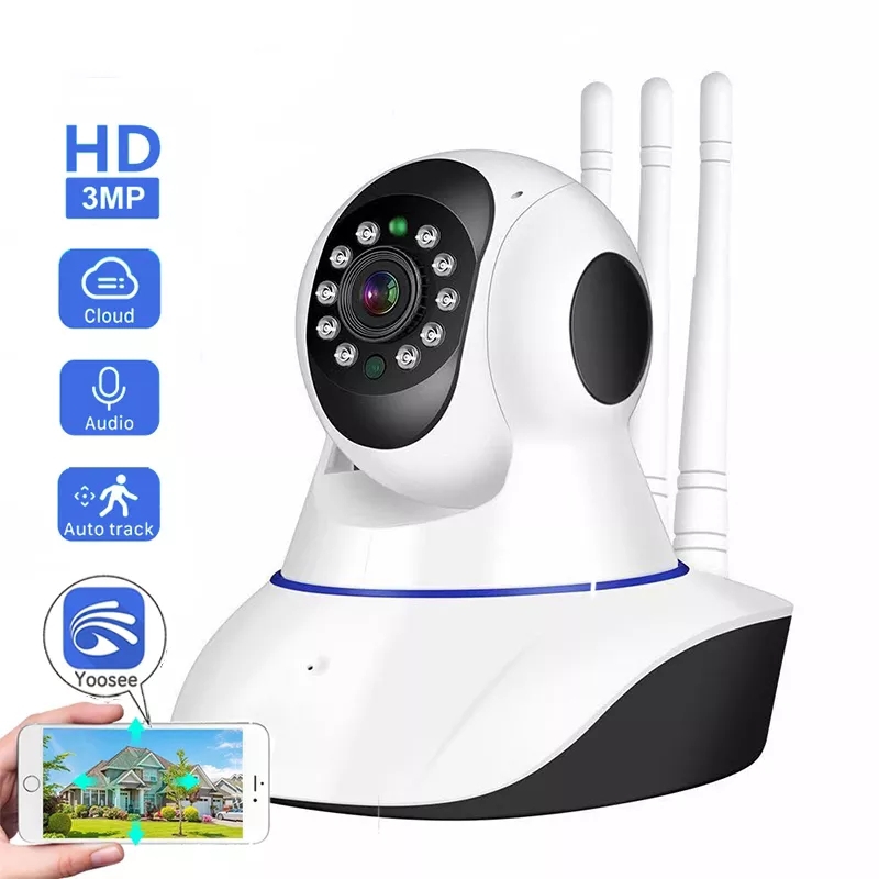 Foto 2 pulgar | Cámara De Seguridad Ip Wifi, 3 Antenas Con Visión Nocturna Y Ranura Sd - Venta Internacional.