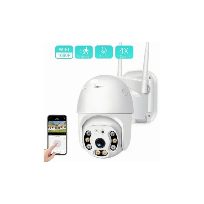 Cámara De Seguridad Exterior Con Alarma 1080p Wifi 2.4ghz Ip66 - Venta Internacional.