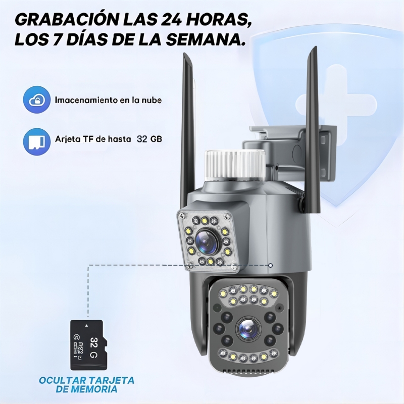 Foto 3 pulgar | Cámaras De Seguridad Binoculares Wifi Para Exteriores, Gris Oscuro - Venta Internacional.