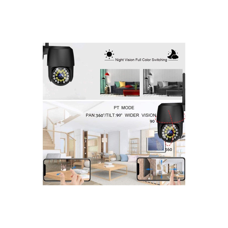 Foto 2 | Cámara De Seguridad Inalámbrica Con Sensor De Movimiento Infrarrojo Con Rotación De 360° - Venta Internacional.
