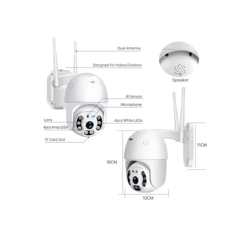 Foto 5 pulgar | Cámara Ip X2 Exterior Impermeable Wifi Full Hd De 2 Mp Con Tarjeta Tf - Venta Internacional.