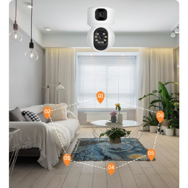 Foto 5 pulgar | Cámara De Seguridad Wifi De Doble Lente 1080p Para Bebé Con Micrófono - Venta Internacional.