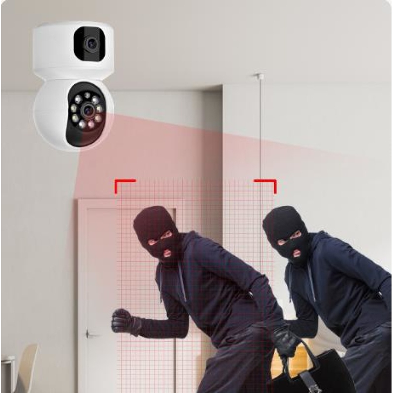 Foto 6 pulgar | Cámara De Seguridad Wifi De Doble Lente 1080p Para Bebé Con Micrófono - Venta Internacional.