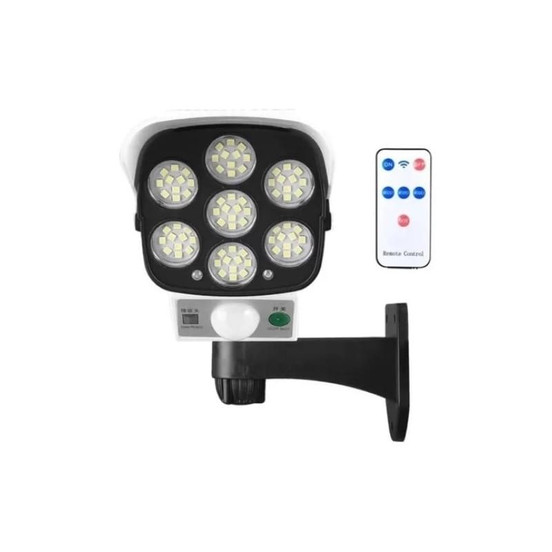 Reflector Solar con Sensor de Movimiento y Control Remoto de 77 LED - 2200 mAh $656