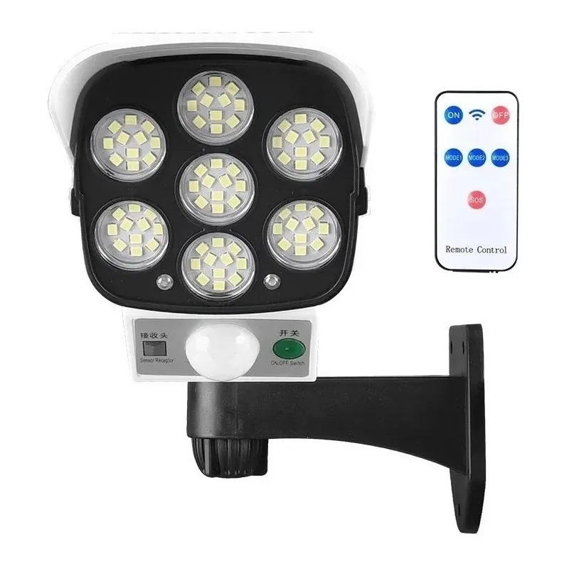 Sensor de Movimiento con Cámara de Luz Solar y Control Remoto - 56 LED Multicolor