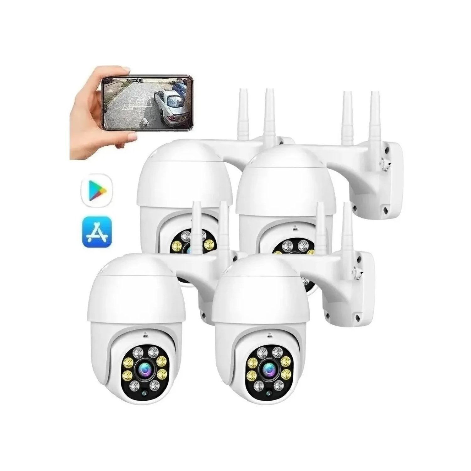 Paquete de Cámaras de Seguridad X4 para Interiores y Exteriores Ip Wifi 2.0mp - Venta Internacional