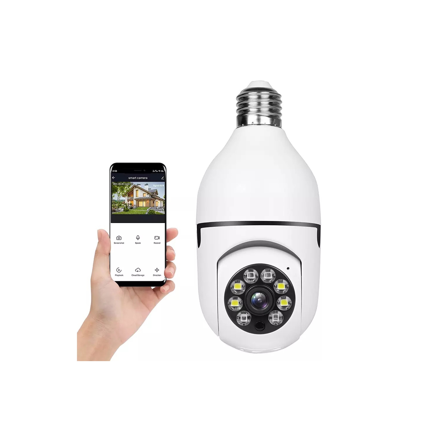 Bombilla para Cámara de Seguridad Panorámica de 360° Full HD Wifi - Venta Internacional