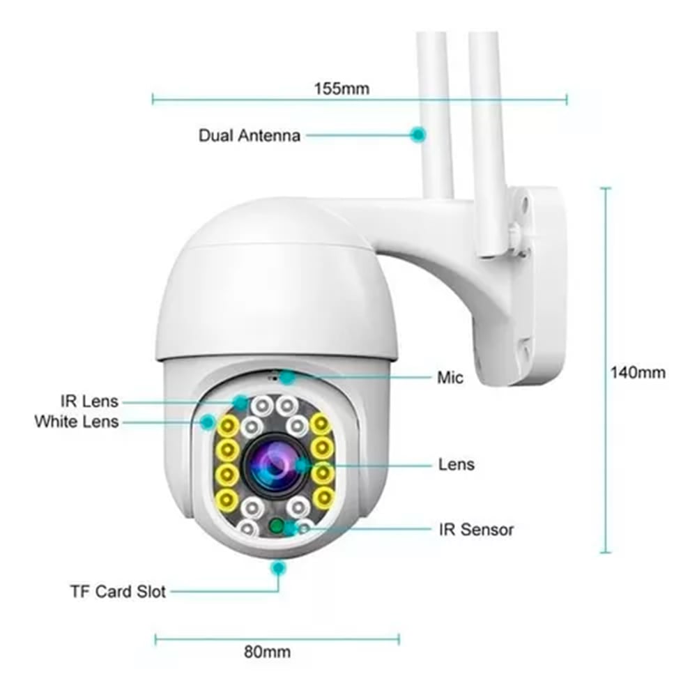 Foto 2 | Cámara de Seguridad Blanca con Wifi-Venta Internacional