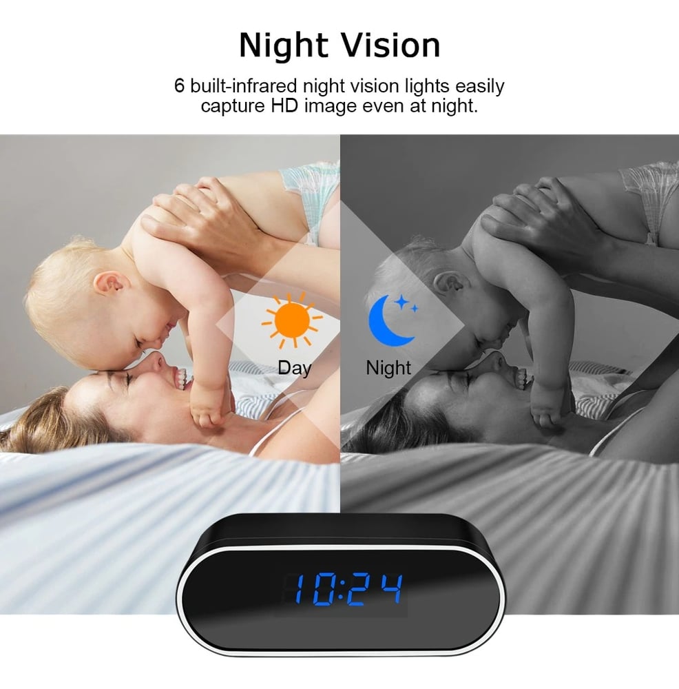 Foto 7 pulgar | Reloj de Mesa con Cámara Espía Wifi Mini Ip P2p DVR 1080p - Venta Internacional