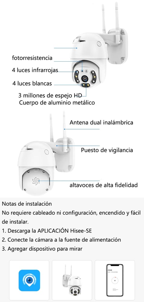 Foto 3 pulgar | Cámara de Seguridad IP Wifi Outdoor 1080p HD Inalámbrica - Venta Internacional