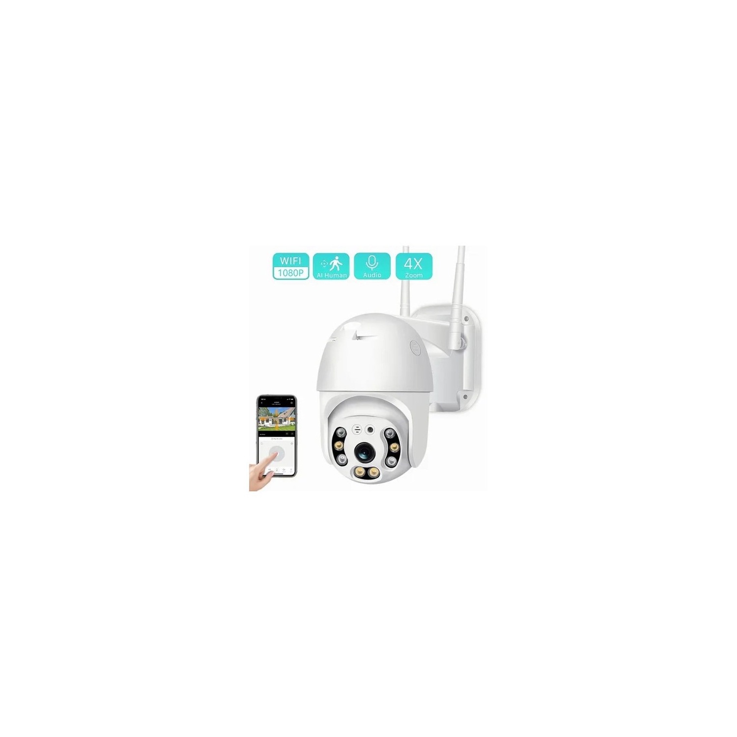 Foto 2 pulgar | Cámara de Seguridad con Wifi Exterior 1080p Alarma Ip66 A Prueba De Agua - Venta Internacional