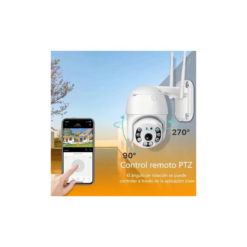 Foto 4 pulgar | Cámara de Seguridad con Wifi Exterior 1080p Alarma Ip66 A Prueba De Agua - Venta Internacional