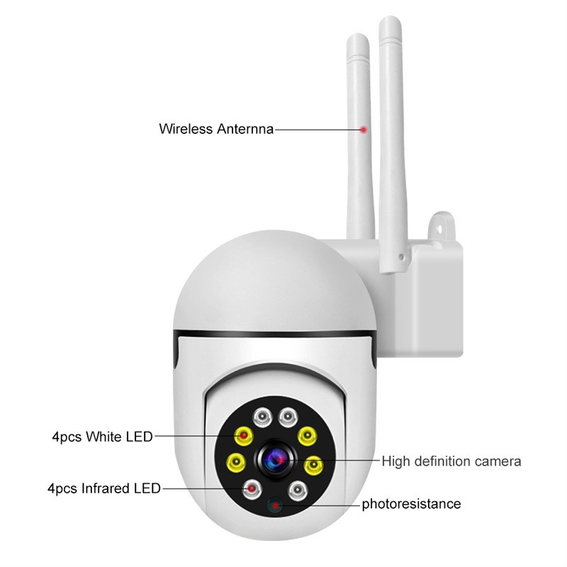 Foto 3 pulgar | Cámara de Seguridad Full HD Wifi 3.0mp con 8 LED con Alarma Remota - Venta Internacional