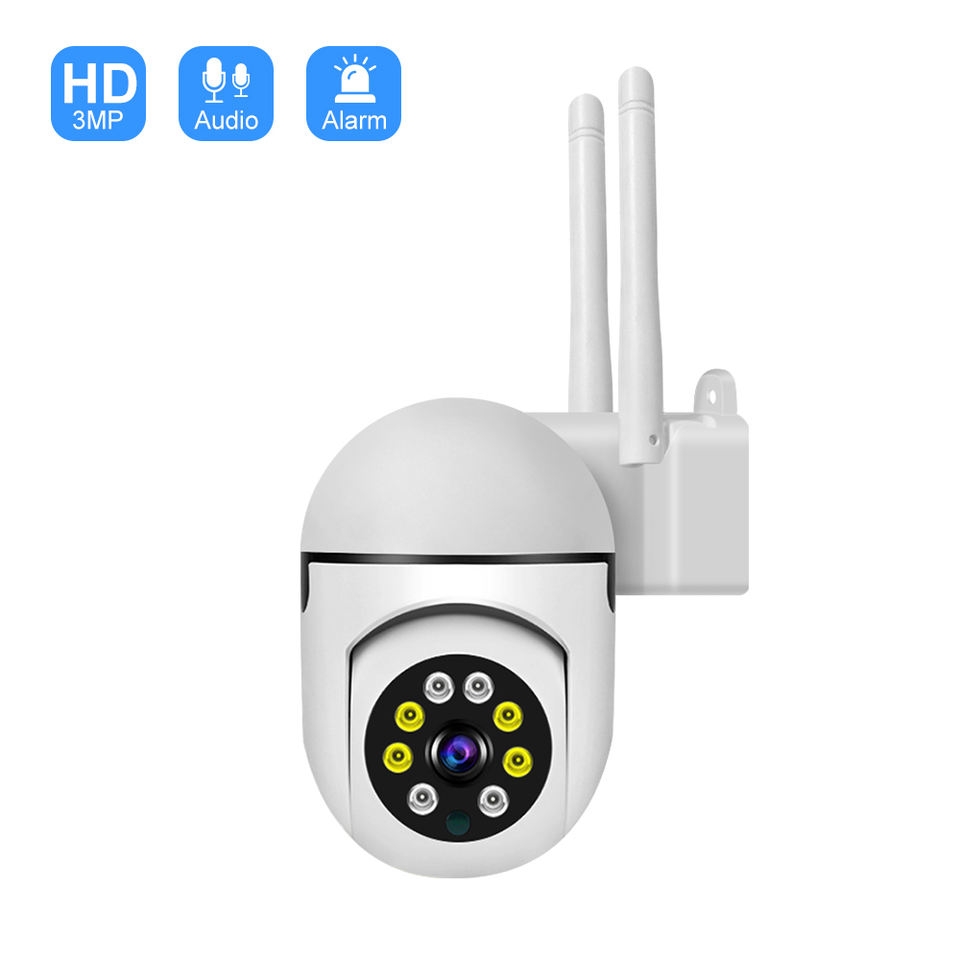 Foto 5 pulgar | Cámara de Seguridad Full HD Wifi 3.0mp con 8 LED con Alarma Remota - Venta Internacional