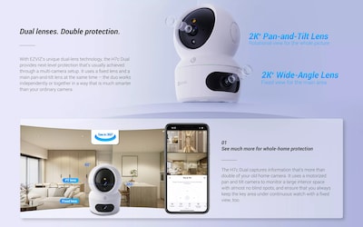 Foto 5 | Cámara Ezviz H7c de Doble Lente Panorámica e Inclinación Wi-fi Resolución 2k+ - Venta Internacional