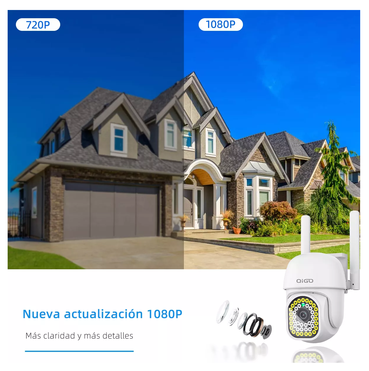 Foto 4 pulgar | Cámara De Seguridad Vigilancia Exterior Wifi Inalambricas Qigo Q43