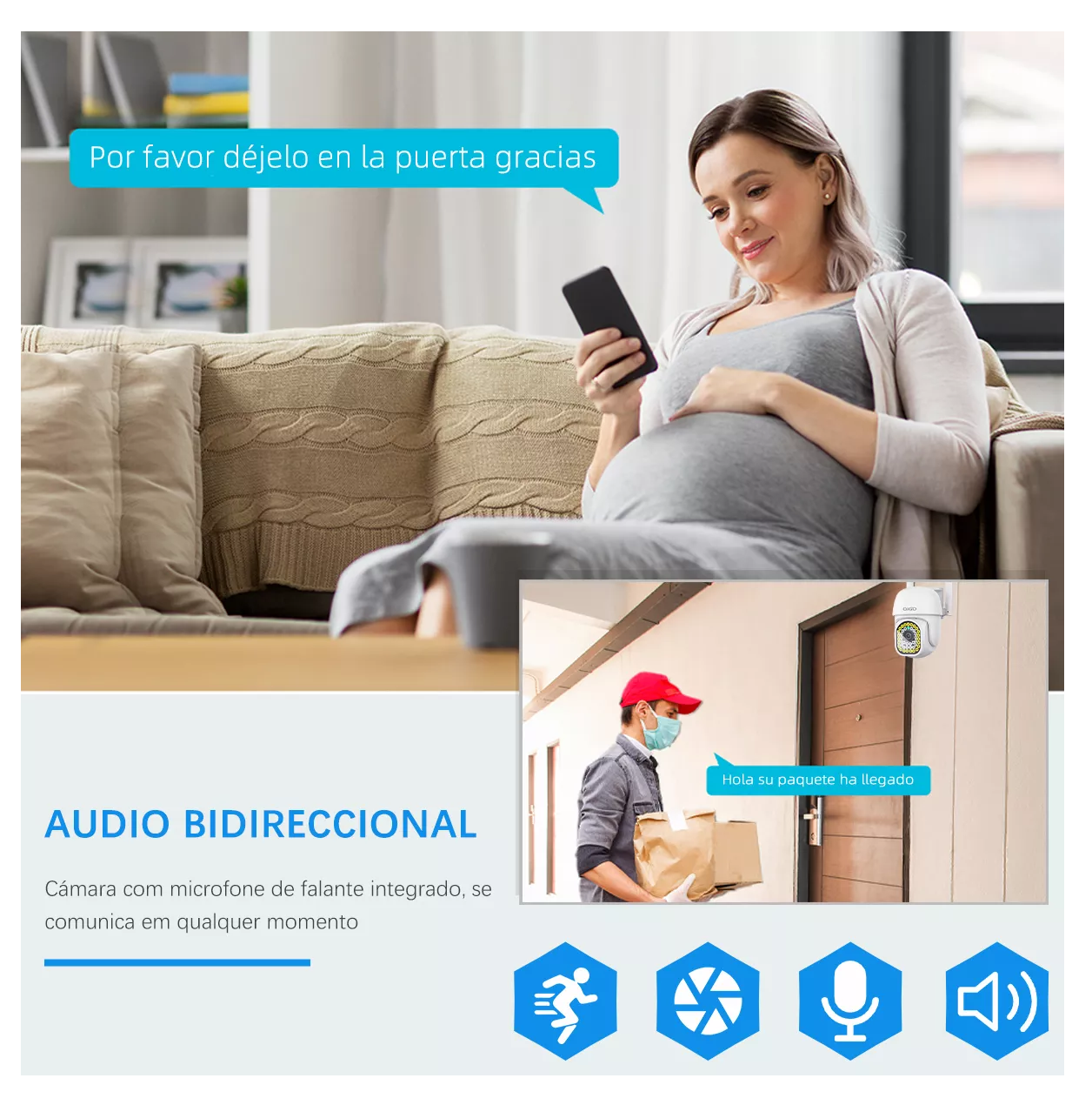 Foto 4 | Cámara De Seguridad Vigilancia Exterior Wifi Inalambricas Qigo Q43