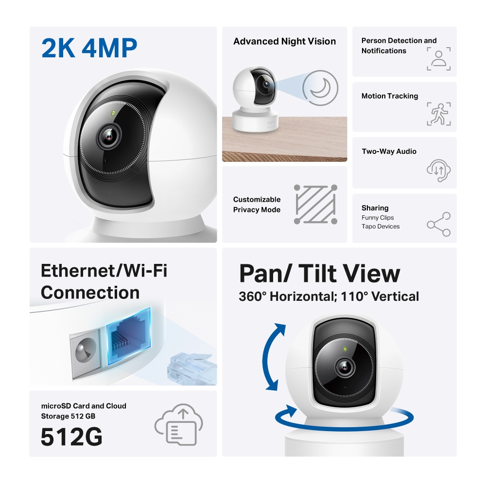 Foto 3 pulgar | Cámara de Seguridad Tp-link C222 Pan/Tilt Ai Home 2k 4mp Qhd - Venta Internacional