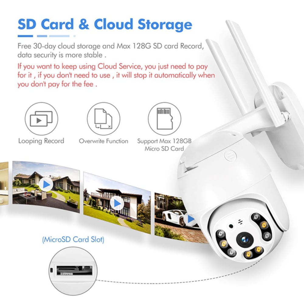 Foto 5 pulgar | Cámara de Seguridad IP Wifi Ptz Compatible Con Apple-android - Venta Internacional