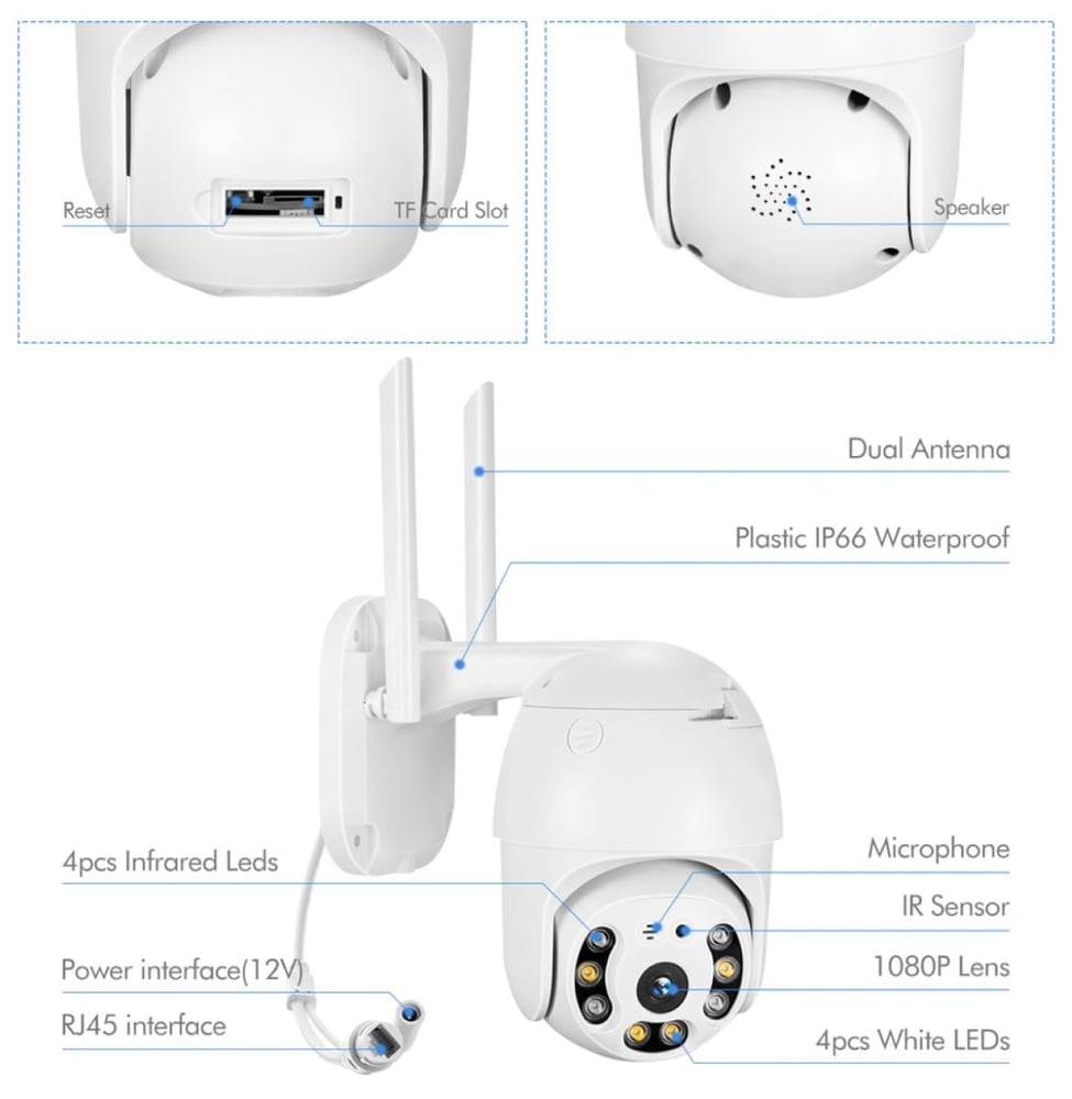 Foto 7 pulgar | Cámara de Seguridad IP Wifi Ptz Compatible Con Apple-android - Venta Internacional
