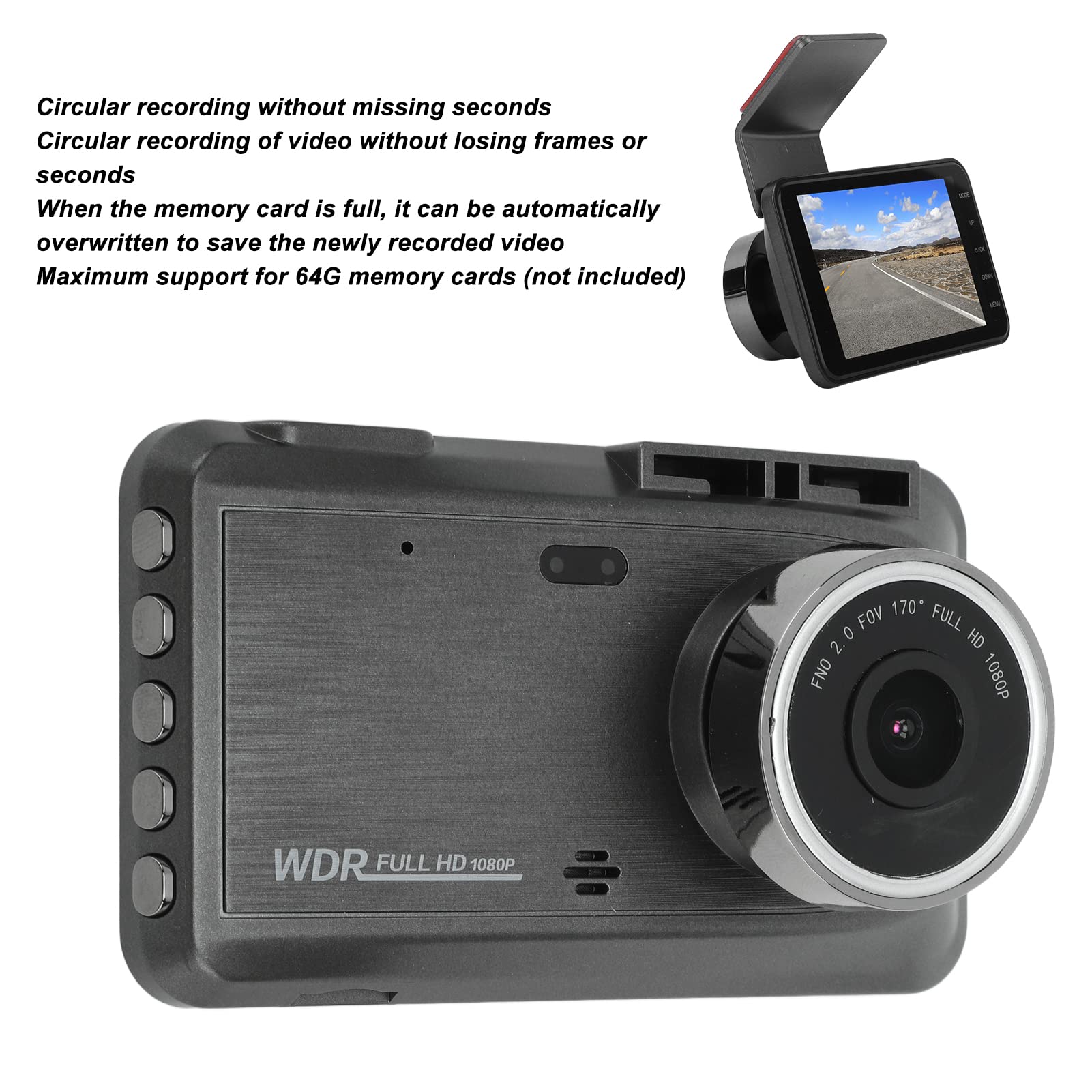 Foto 4 pulgar | Cámara de Salpicadero de Coche Ashata X5 Doble Lente 10 mp 1080p con Monitor de Aparcamiento - Venta Internacional