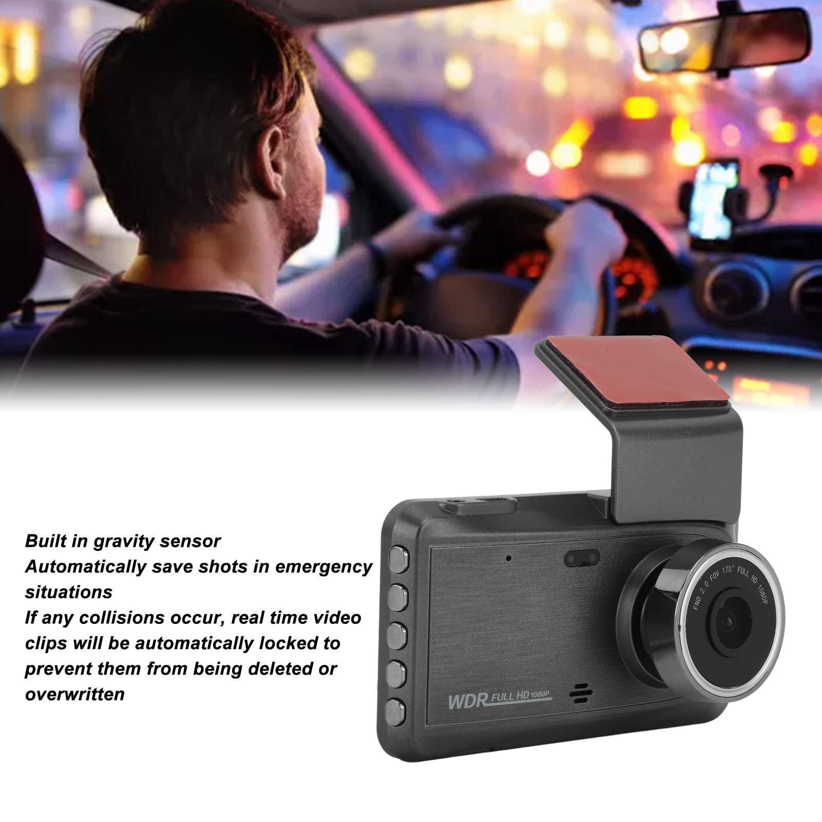 Foto 5 pulgar | Cámara de Salpicadero de Coche Ashata X5 Doble Lente 10 mp 1080p con Monitor de Aparcamiento - Venta Internacional