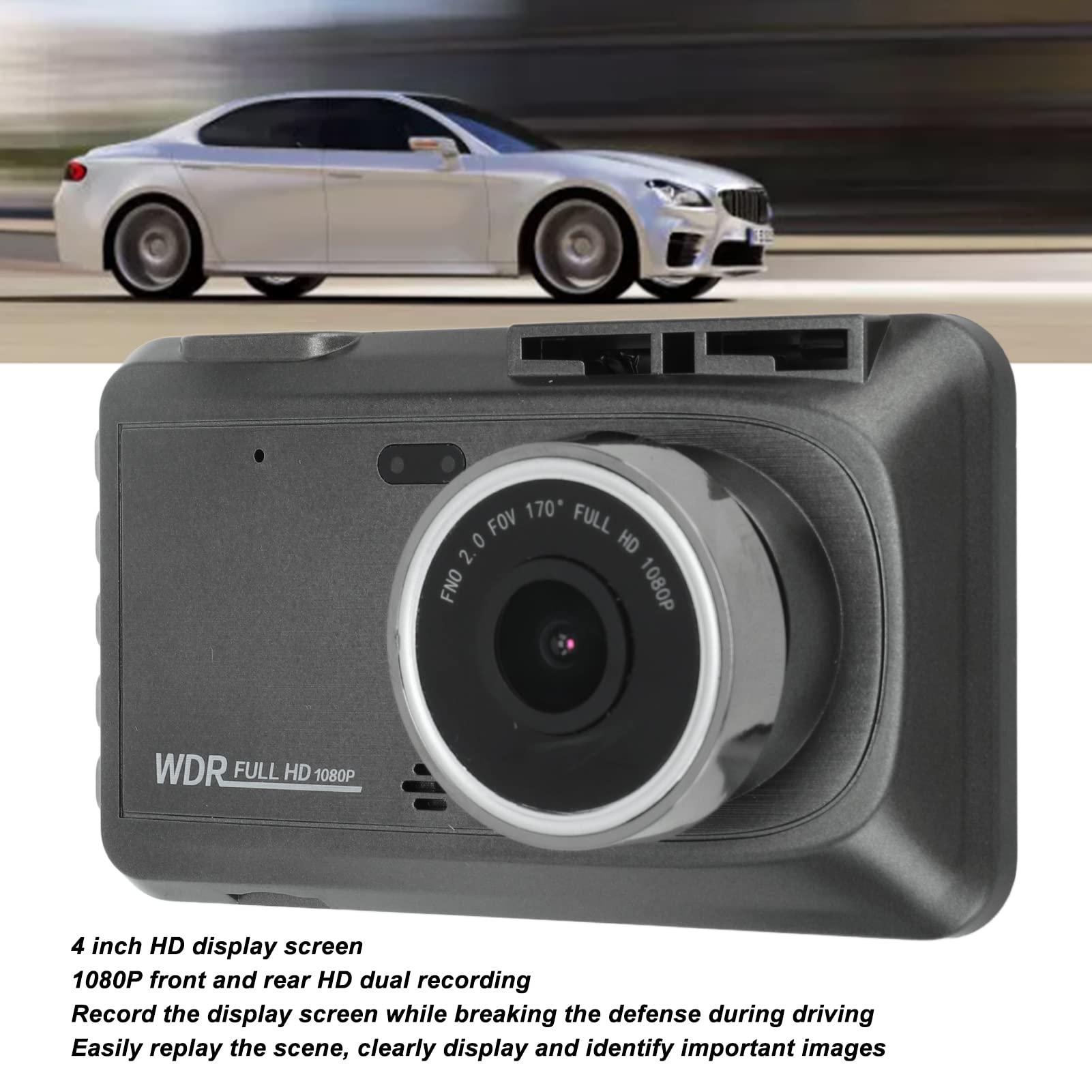 Foto 5 | Cámara de Salpicadero de Coche Ashata X5 Doble Lente 10 mp 1080p con Monitor de Aparcamiento - Venta Internacional