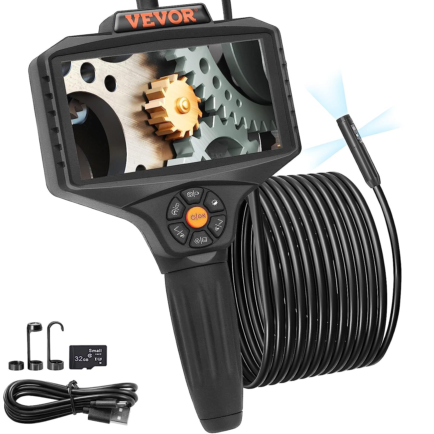 Cámara De Inspección Vevor Triple Lens 1080p Hd Con Pantalla Ips De 5 Pulgadas - Venta Internacional.