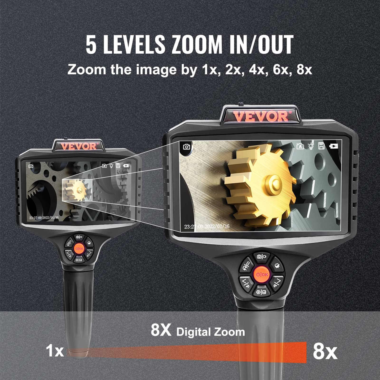 Foto 5 | Cámara De Inspección Vevor Triple Lens 1080p Hd Con Pantalla Ips De 5 Pulgadas - Venta Internacional.